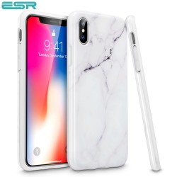 Carcasa ESR Marble iPhone X, White Sierra