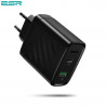 ESR Power Delivery (PD) Charger 36W, 1 USB-C + 1 USB-A, Black
