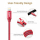 ESR iPhone Lightning High Life Span Nylon Braided Charger Cable, Red, 1m