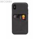 Leather back cover for iPhone XS / X Decoded black