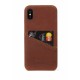 Leather back cover for iPhone X Decoded brown