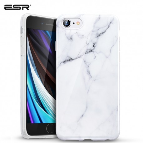 Fern calf Humble Carcasa ESR iPhone SE 2020 / 8 / 7 Marble Slim Soft Case, White